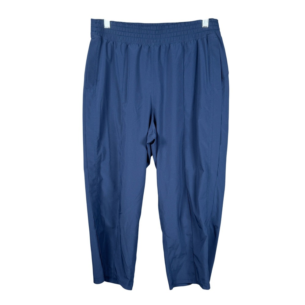Lululemon Cropped Pants‎ Womens 12 Blue Lightweight Elastic Waist Athleisure